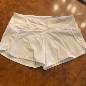 Speed Up Mid Rise 4” White LuluLemon shorts